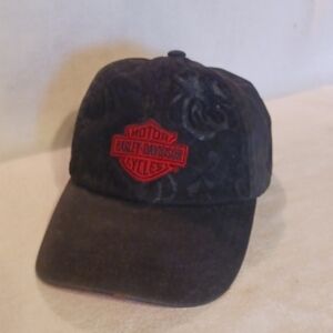 Harley-Davidson Black Cap with Red Bar & Shield Logo Women's